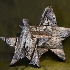 Holzstern-vergoldet